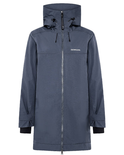 Sleepy Blue coloured Didriksons Eris Womens Parka on white background 
