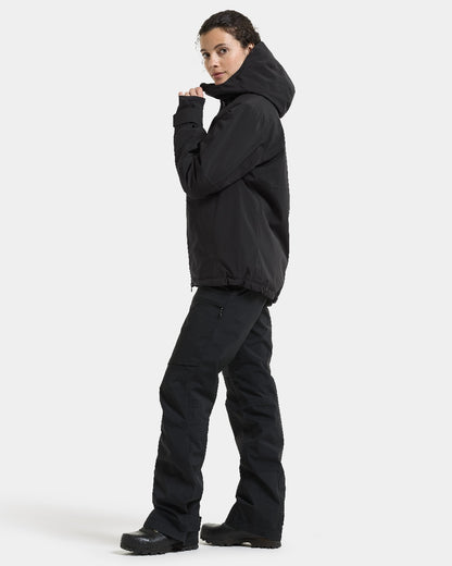 Black coloured Didriksons Fiora Womens Jacket on white background 