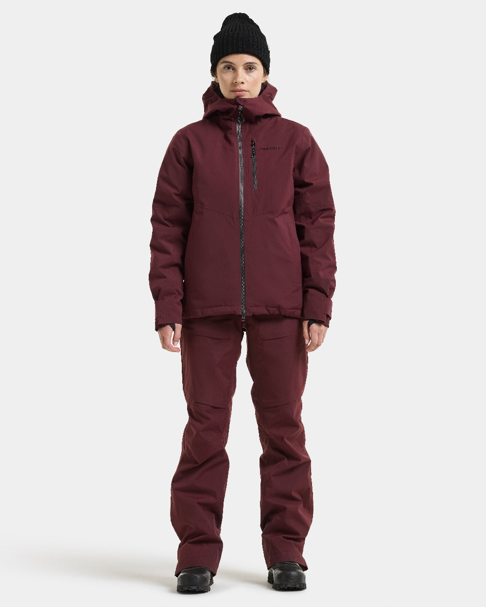 Old Rust coloured Didriksons Fiora Womens Jacket on white background 