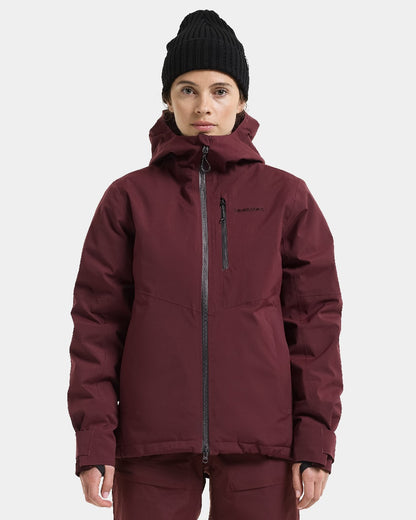 Old Rust coloured Didriksons Fiora Womens Jacket on white background 