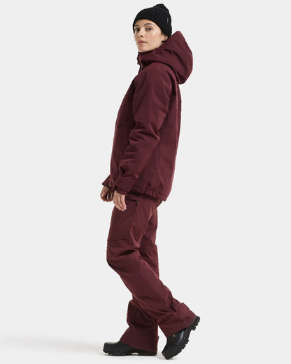 Old Rust coloured Didriksons Fiora Womens Jacket on white background 