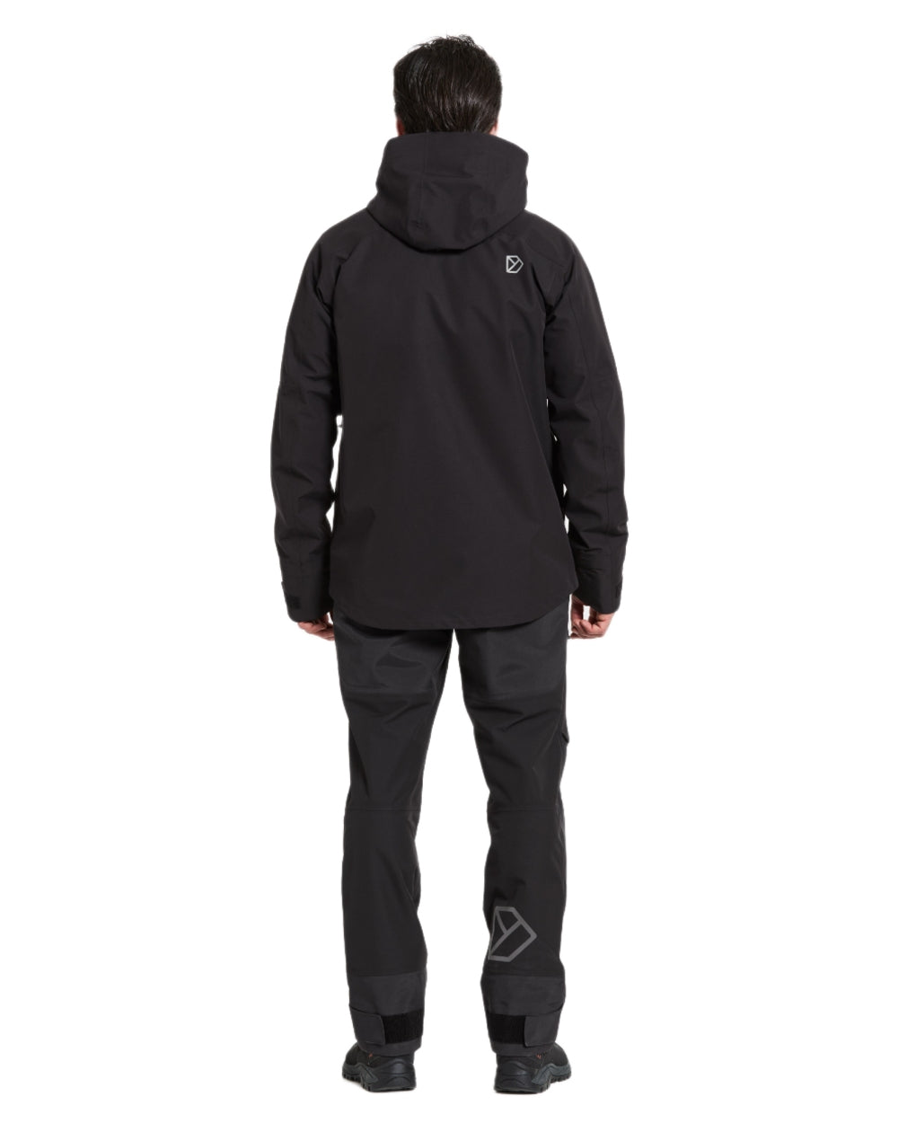 Black coloured Didriksons Fractus Waterproof Jacket on white background 