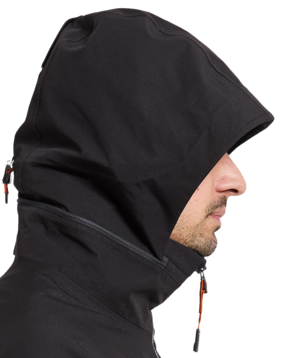 Black coloured Didriksons Fractus Waterproof Jacket on white background 