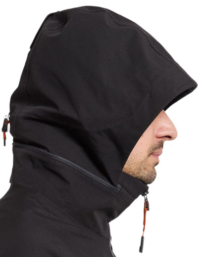 Black coloured Didriksons Fractus Waterproof Jacket on white background 