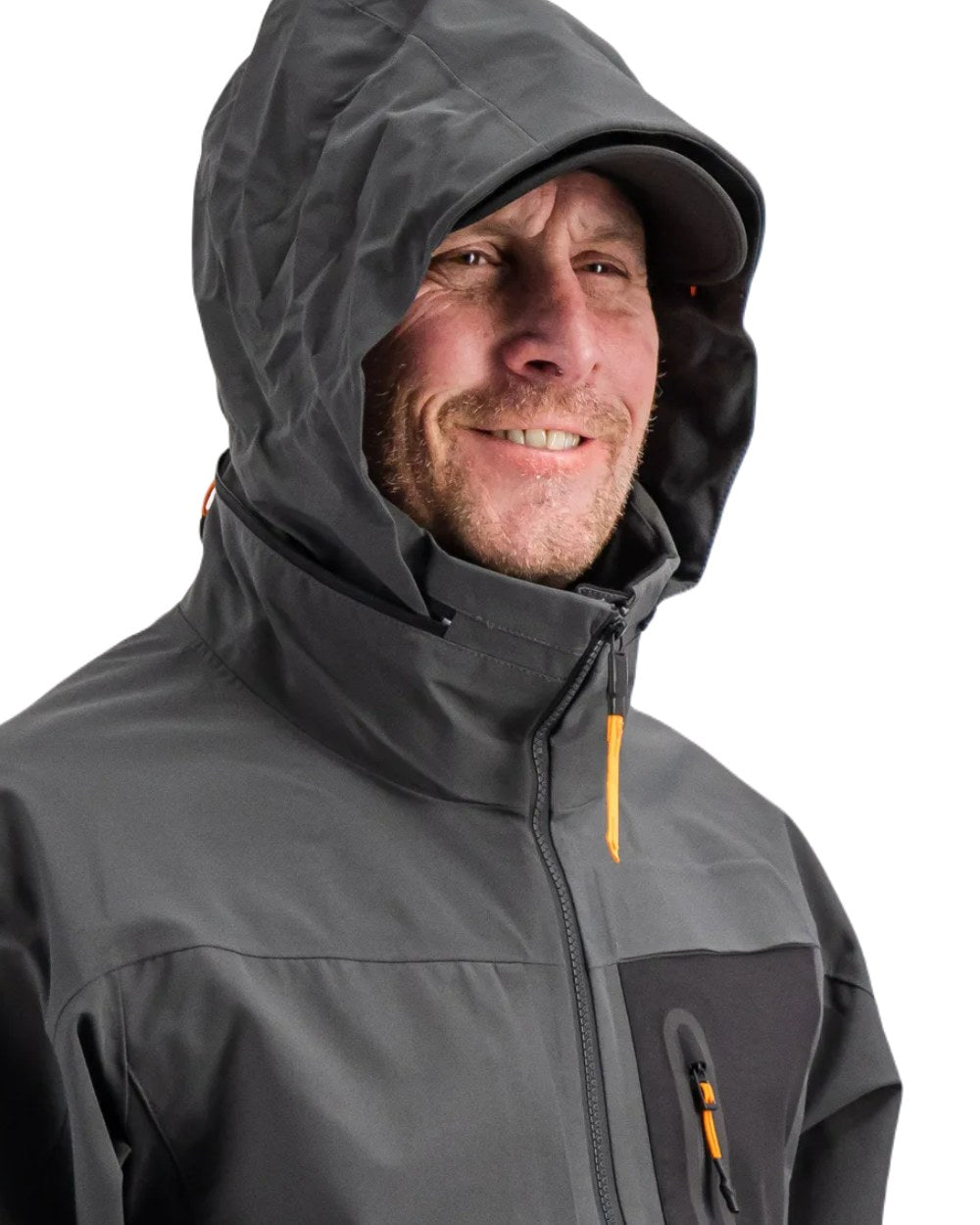 Coal Black coloured Didriksons Fractus Waterproof Jacket on white background 