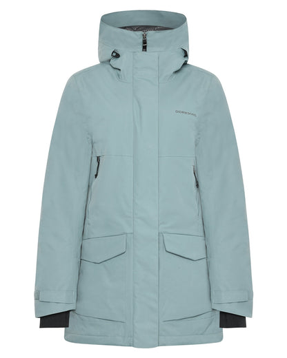 Factory Blue coloured Didriksons Frida Womens Parka 7 on white background 
