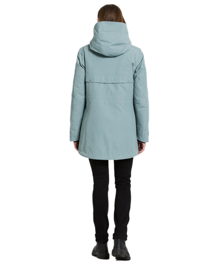 Factory Blue coloured Didriksons Frida Womens Parka 7 on white background 