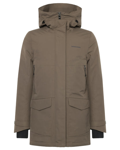 Mocha Brown coloured Didriksons Frida Womens Parka 7 on white background 