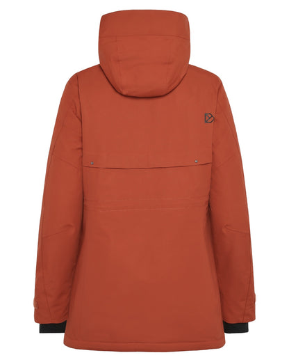 Rust coloured Didriksons Frida Womens Parka 7 on white background 