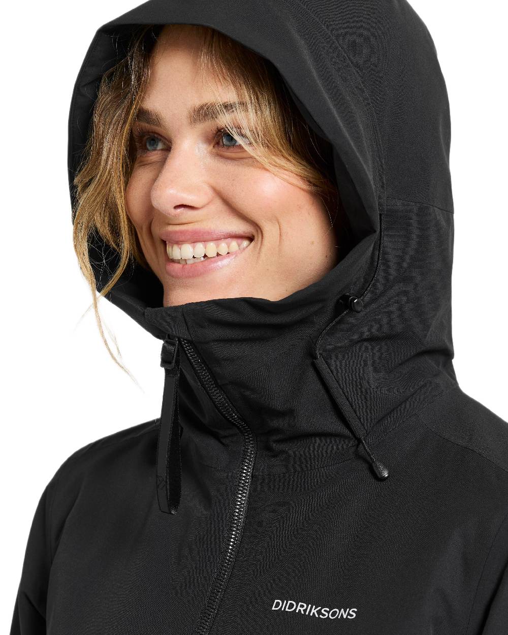 Black Coloured Didriksons Helle Ladies Parka 5 on white background 