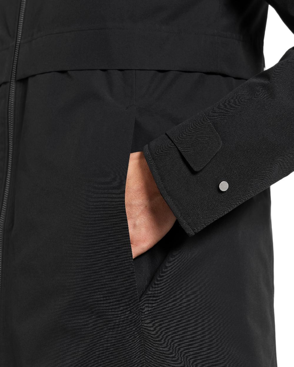 Black Coloured Didriksons Helle Ladies Parka 6 on white background 