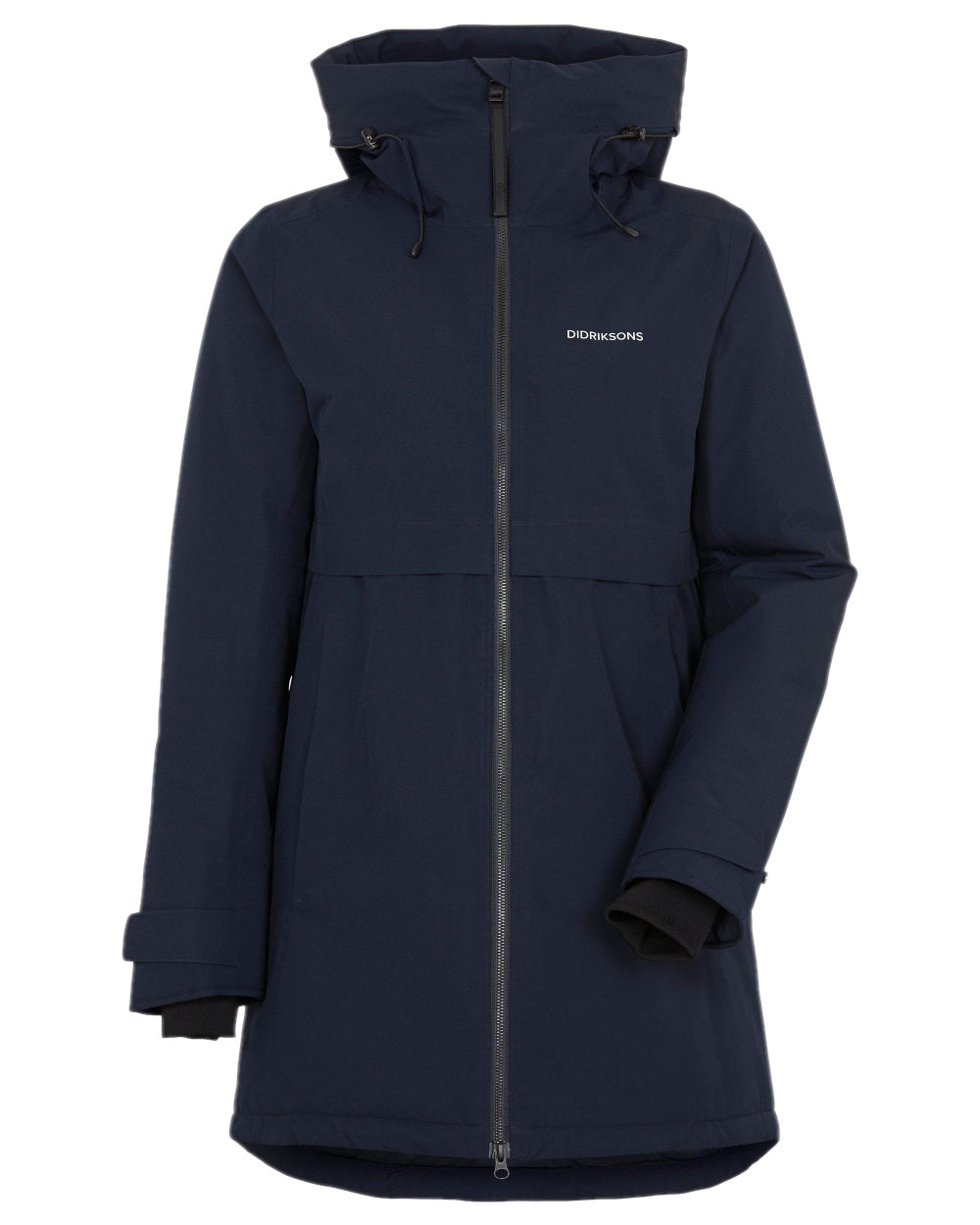 Dark Night Blue Coloured Didriksons Helle Ladies Parka 6 on white background 