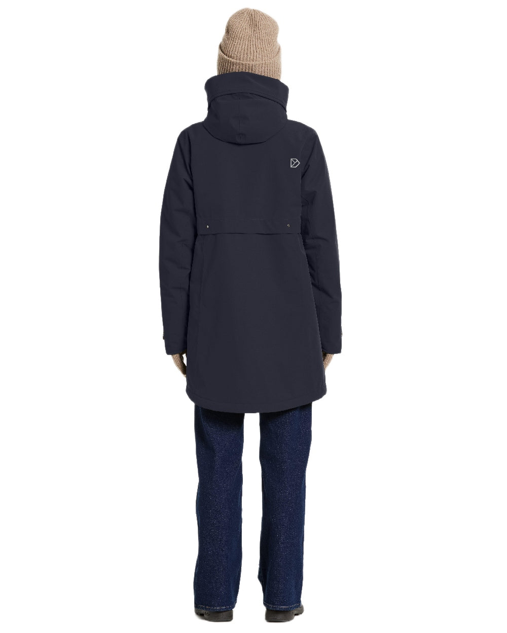 Dark Night Blue Coloured Didriksons Helle Ladies Parka 6 on white background 