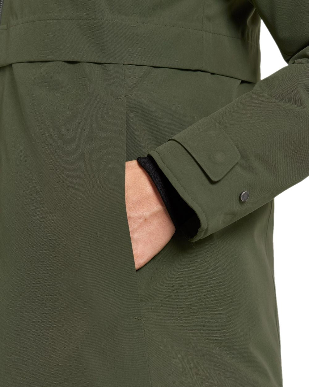 Deep Green Coloured Didriksons Helle Ladies Parka 6 on white background 