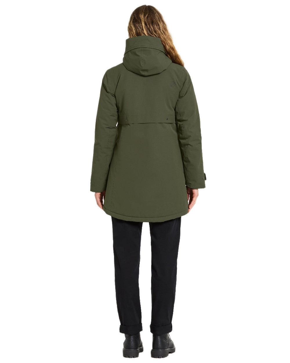 Deep Green Coloured Didriksons Helle Ladies Parka 6 on white background 