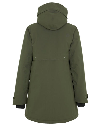 Deep Green Coloured Didriksons Helle Ladies Parka 6 on white background 
