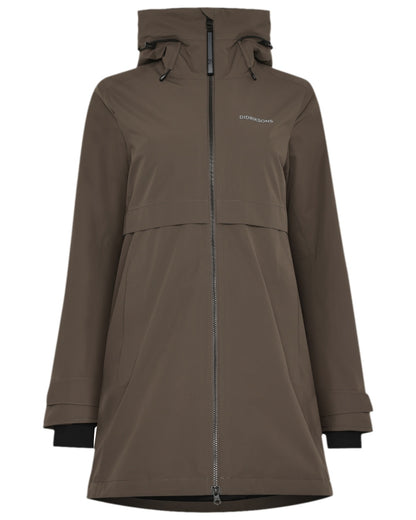 Mocha Brown Coloured Didriksons Helle Ladies Parka 6 on white background 