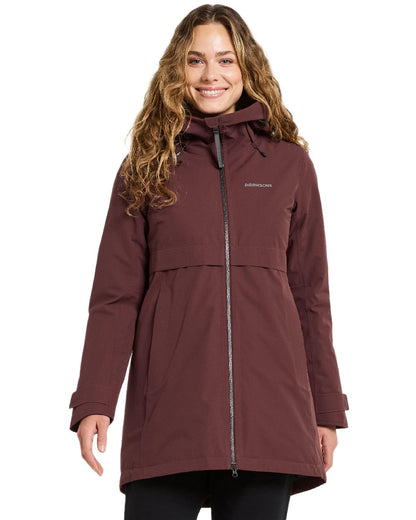 Old Rust Coloured Didriksons Helle Ladies Parka 6 on white background 