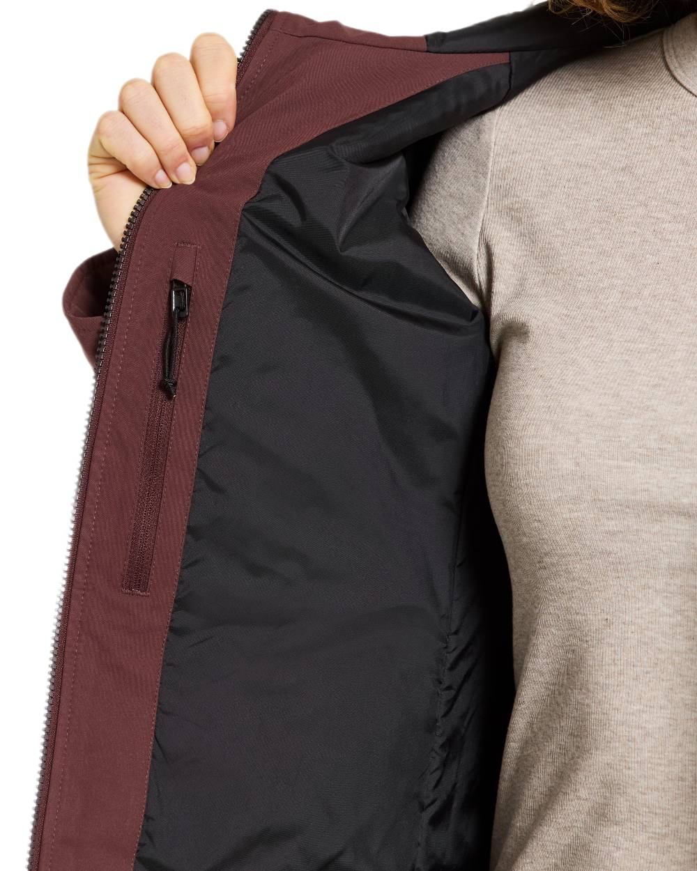 Old Rust Coloured Didriksons Helle Ladies Parka 6 on white background 