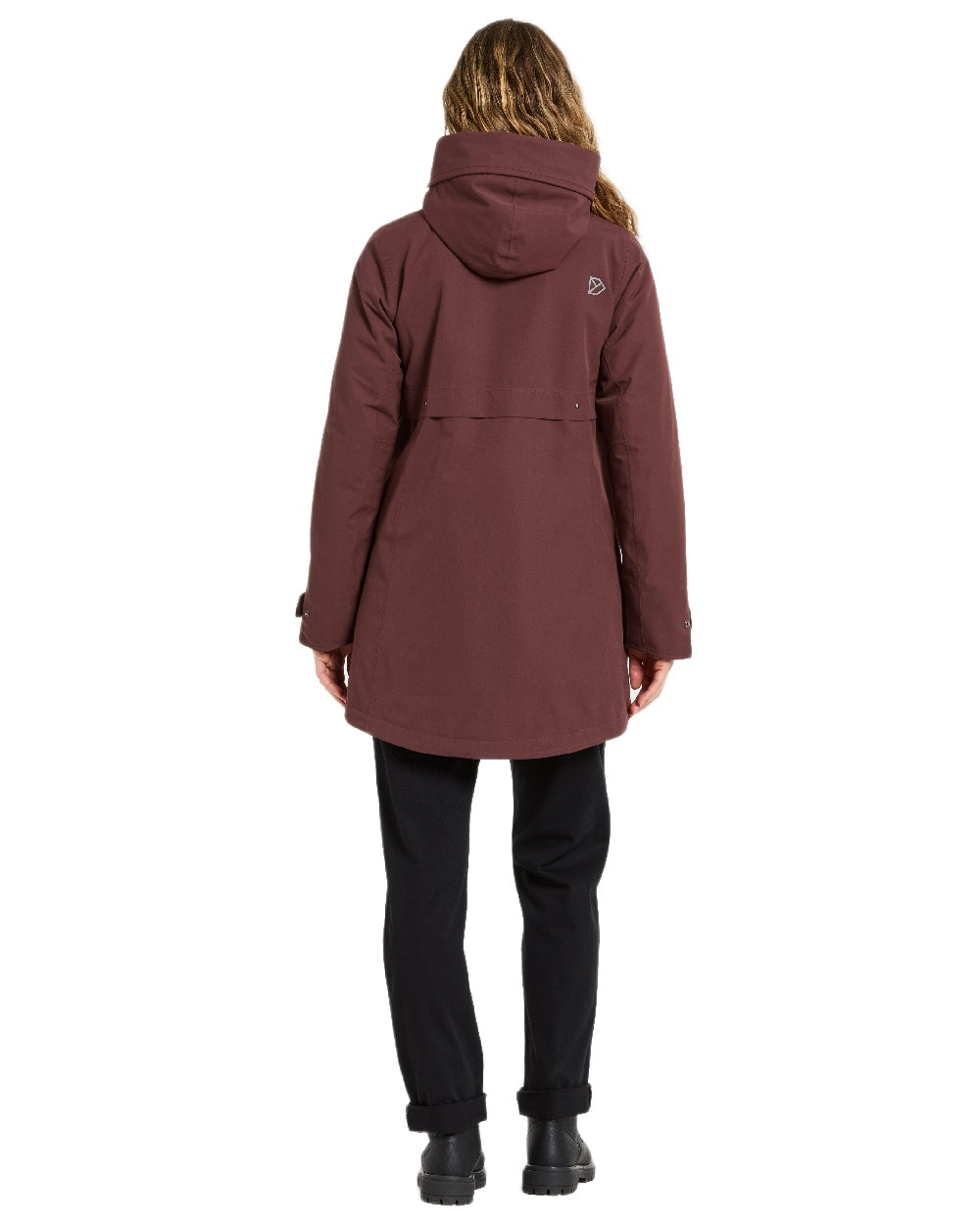 Old Rust Coloured Didriksons Helle Ladies Parka 6 on white background 