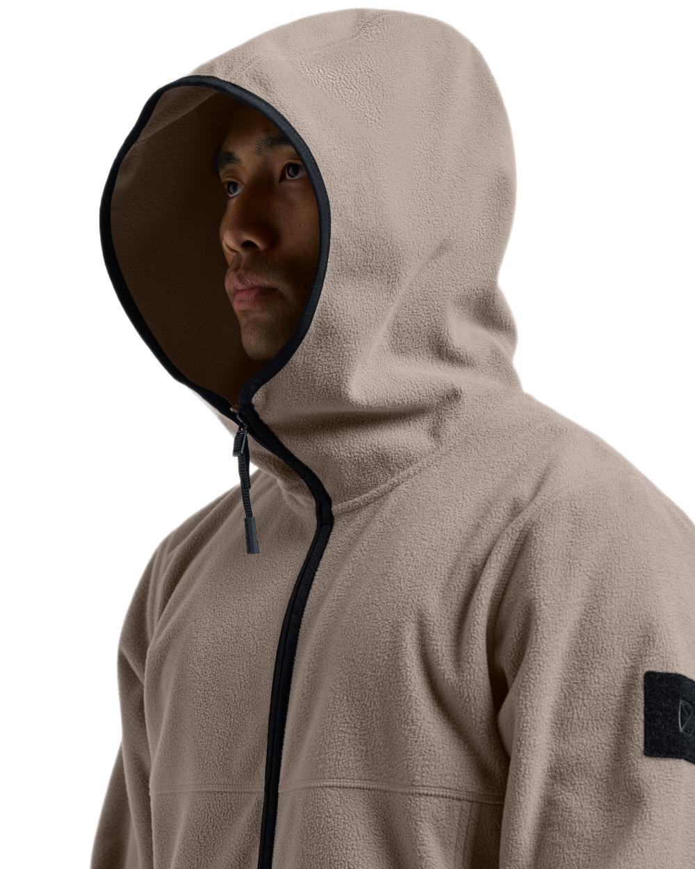 Ash Brown coloured Didriksons Helmit Windproof Full Zip Fleece on white background 