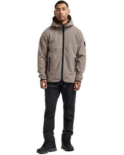 Ash Brown coloured Didriksons Helmit Windproof Full Zip Fleece on white background 