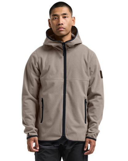 Ash Brown coloured Didriksons Helmit Windproof Full Zip Fleece on white background 