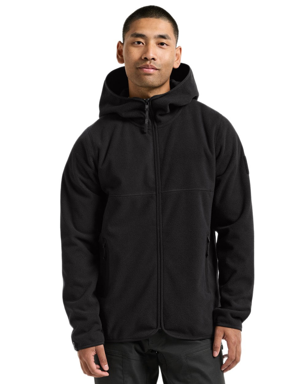 Black coloured Didriksons Helmit Windproof Full Zip Fleece on white background 