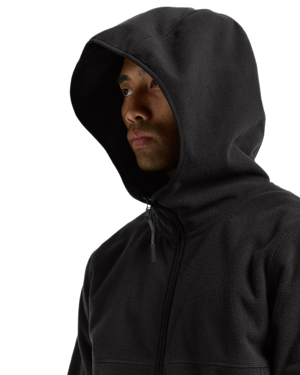 Black coloured Didriksons Helmit Windproof Full Zip Fleece on white background 