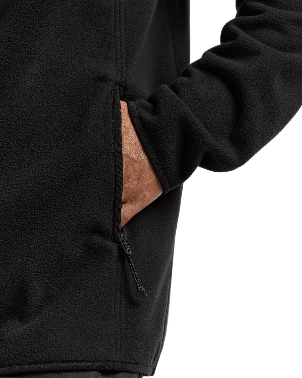 Black coloured Didriksons Helmit Windproof Full Zip Fleece on white background 
