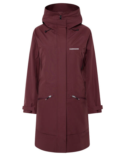 Old Rust Coloured Didriksons Ilma Womens Waterproof Parka 8 on White Background 