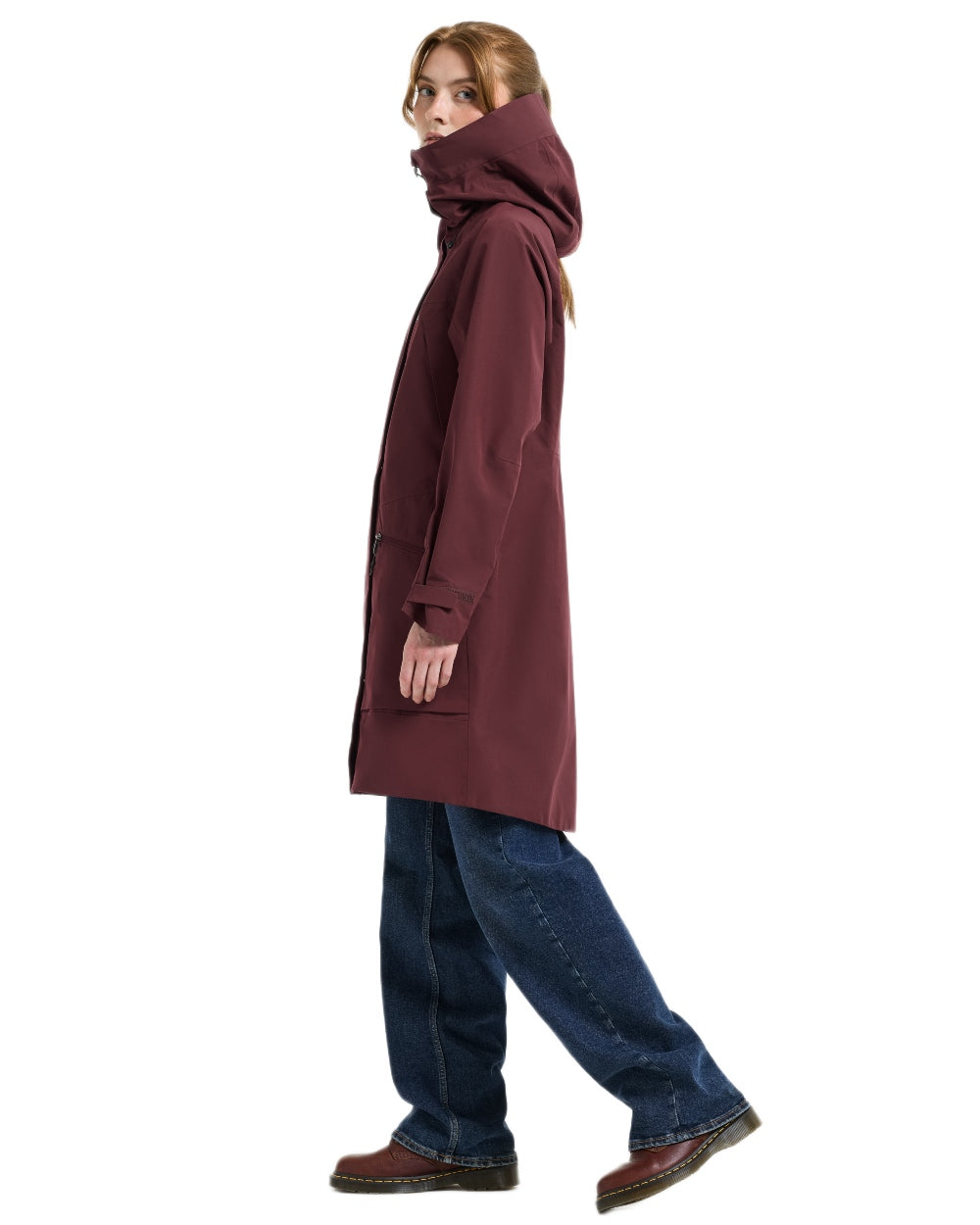 Old Rust Coloured Didriksons Ilma Womens Waterproof Parka 8 on White Background 