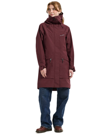 Old Rust Coloured Didriksons Ilma Womens Waterproof Parka 8 on White Background 
