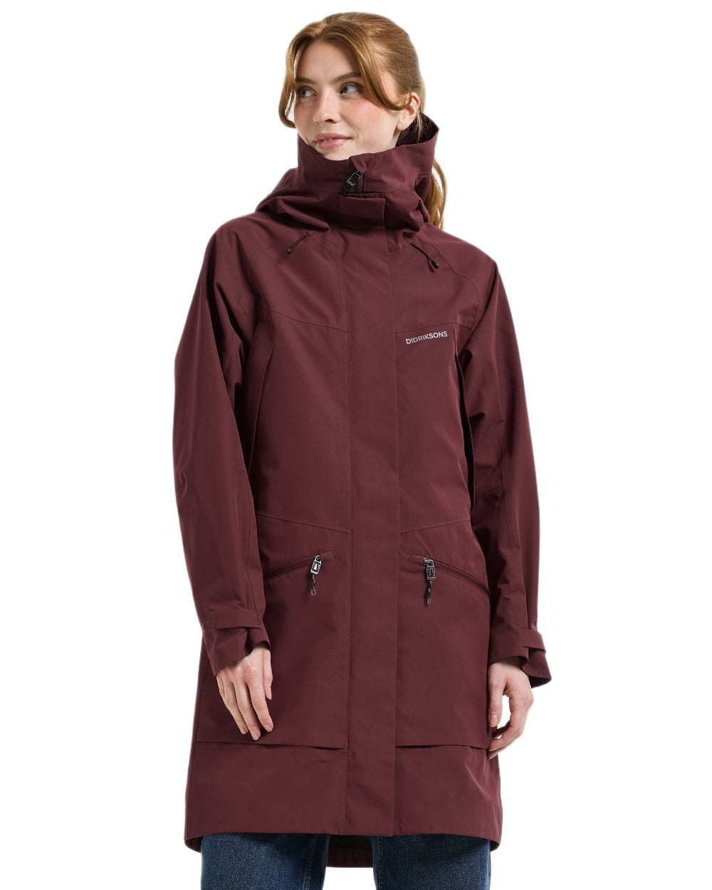 Old Rust Coloured Didriksons Ilma Womens Waterproof Parka 8 on White Background 
