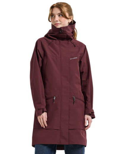 Old Rust Coloured Didriksons Ilma Womens Waterproof Parka 8 on White Background 
