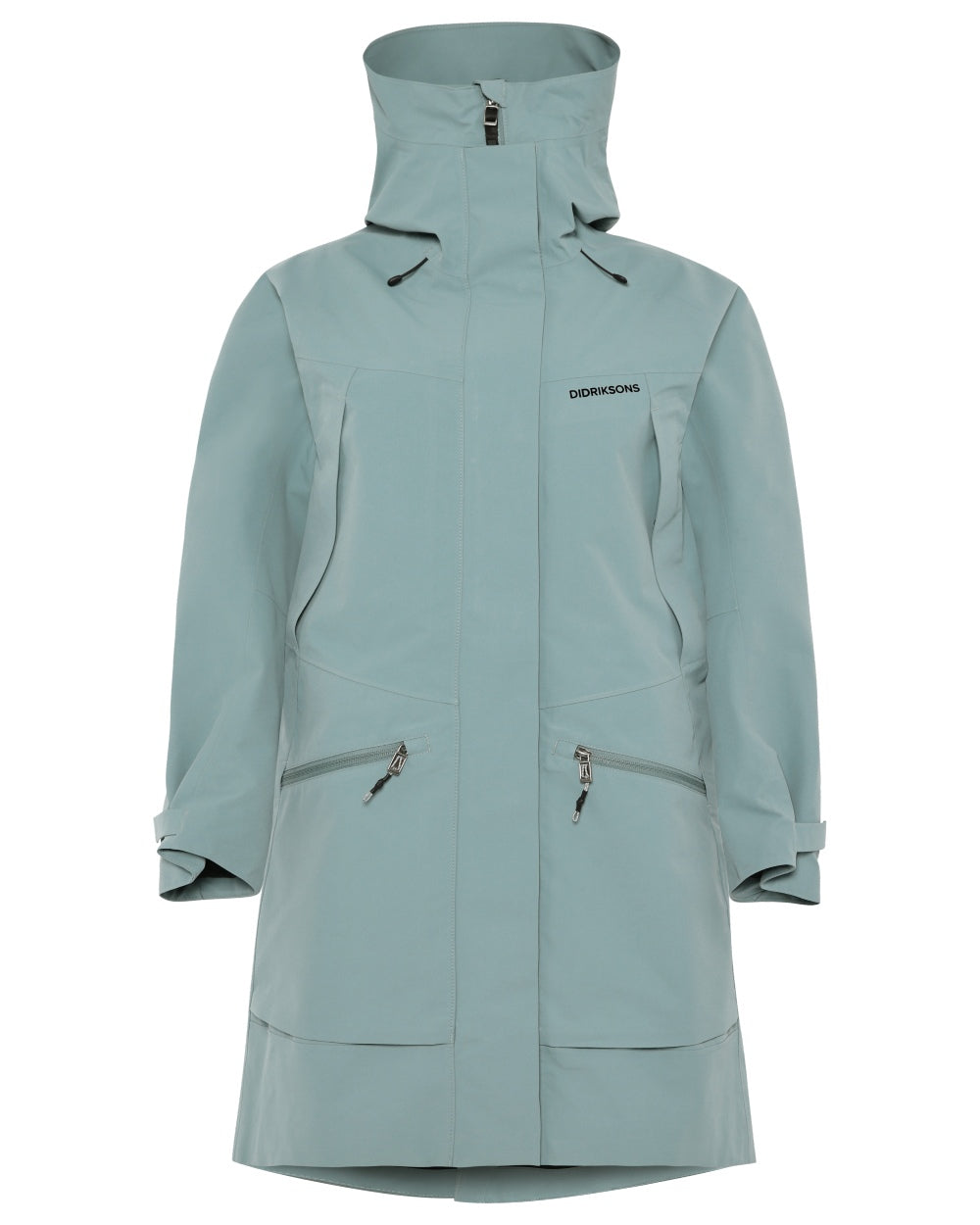 Factory Blue Coloured Didriksons Ilma Womens Waterproof Parka 8 on White Background

