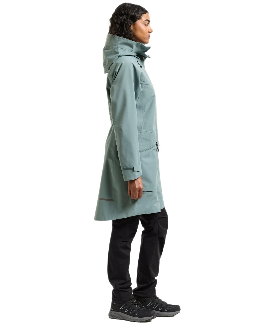 Factory Blue Coloured Didriksons Ilma Womens Waterproof Parka 8 on White Background
