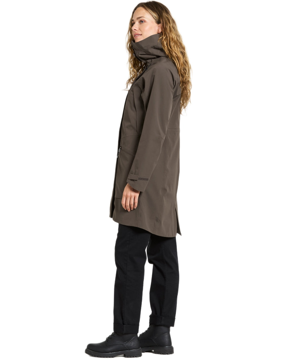 Mocha Brown Coloured Didriksons Ilma Womens Waterproof Parka 8 on White Background
