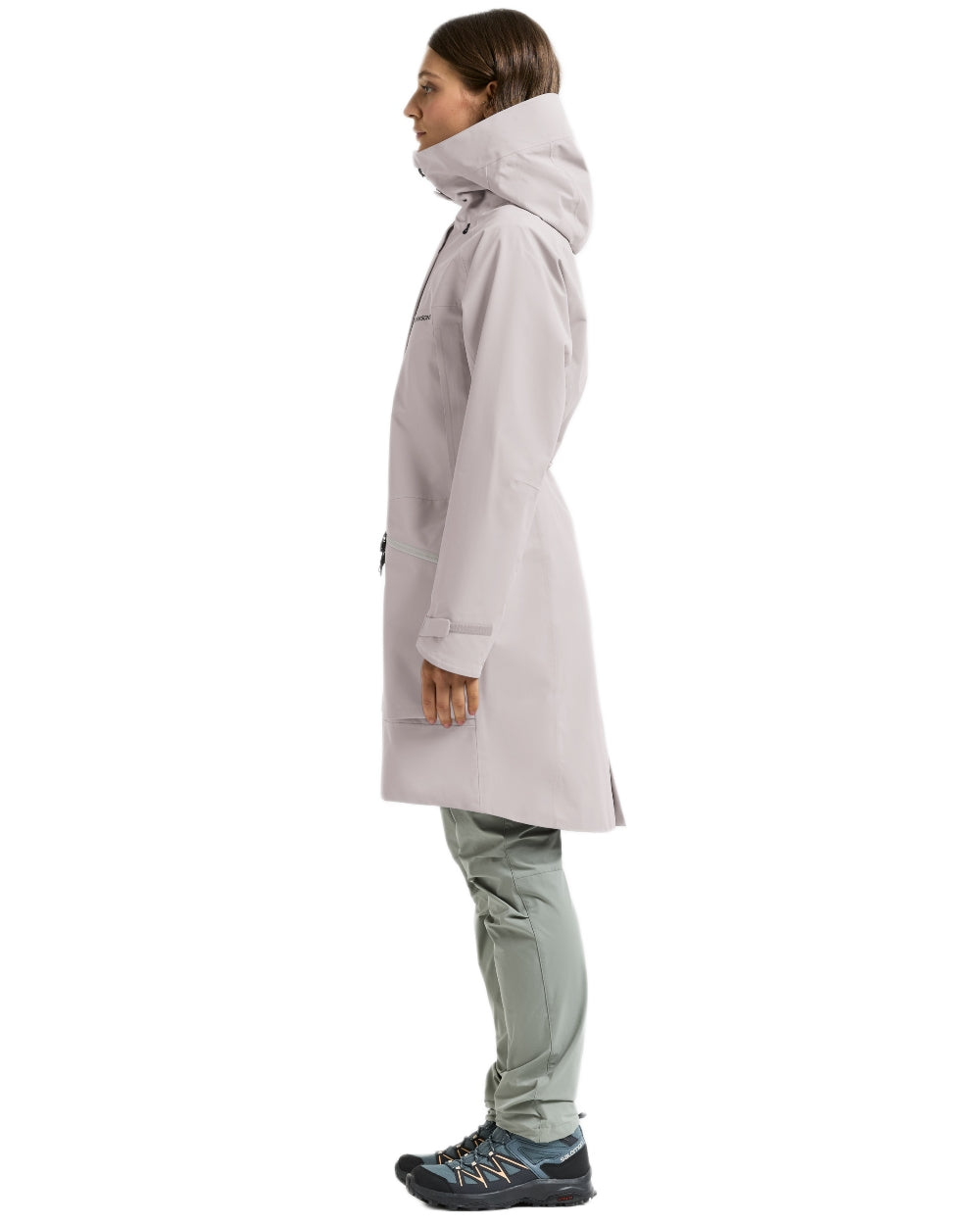 Sunrise Mist Coloured Didriksons Ilma Womens Waterproof Parka 8 on White Background
