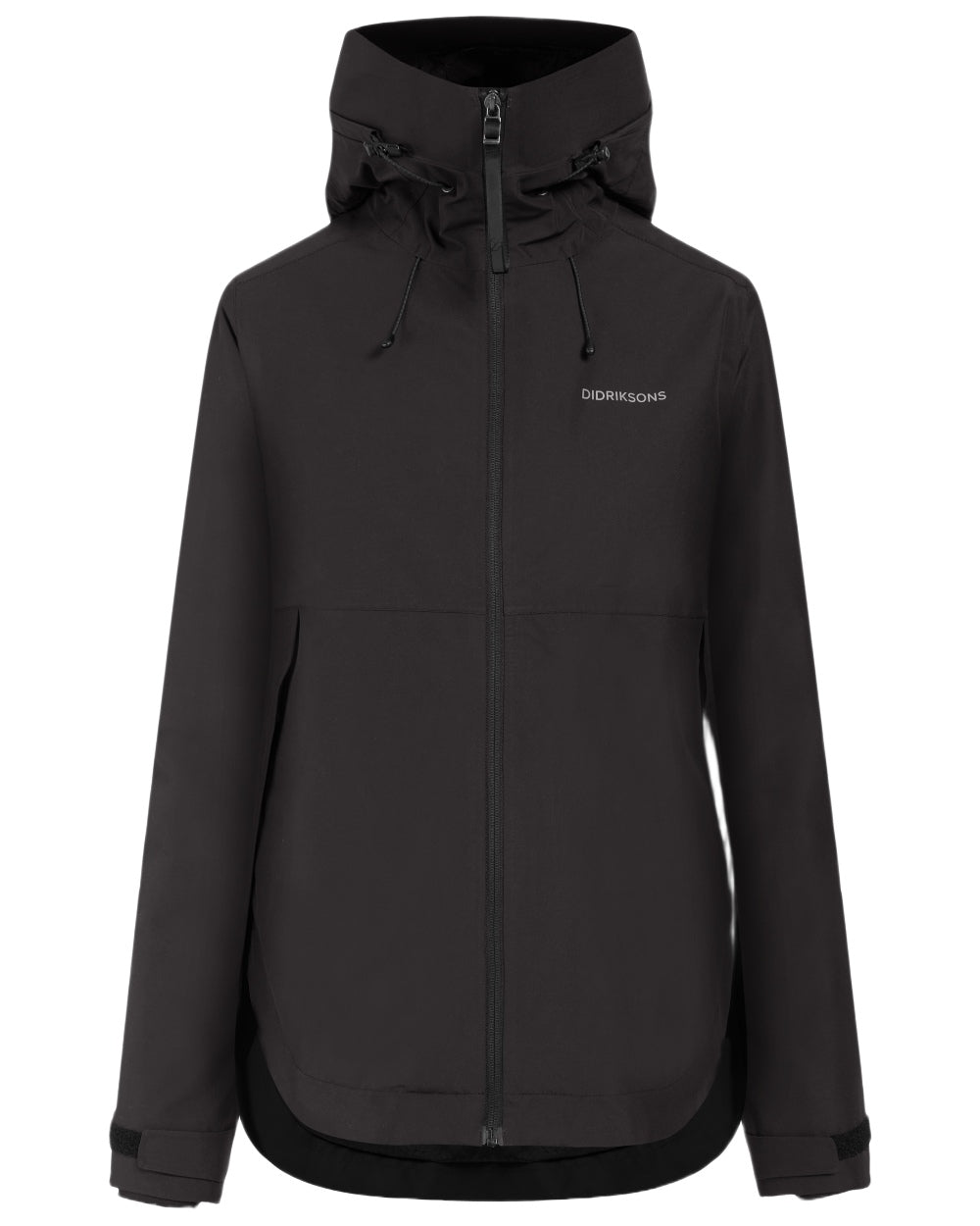 Black Coloured Didriksons Jennie Womens Jacket on white background  