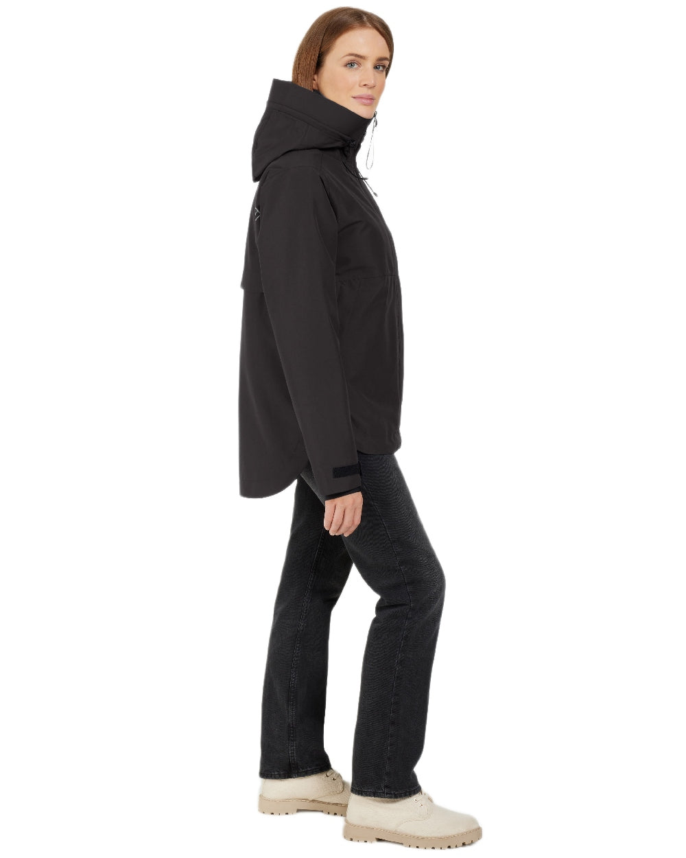 Black Coloured Didriksons Jennie Womens Jacket on white background  