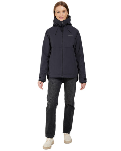 Dark Night Blue Coloured Didriksons Jennie Womens Jacket on white background  