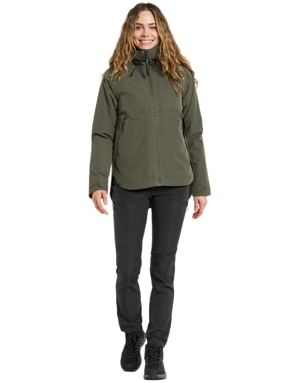 Deep Green Coloured Didriksons Jennie Womens Jacket on white background  