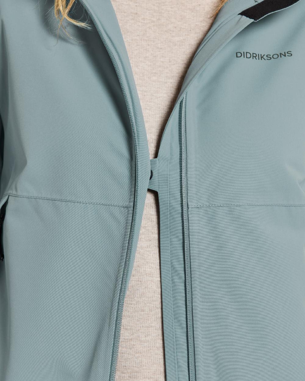 Factory Blue Coloured Didriksons Jennie Womens Jacket on white background  