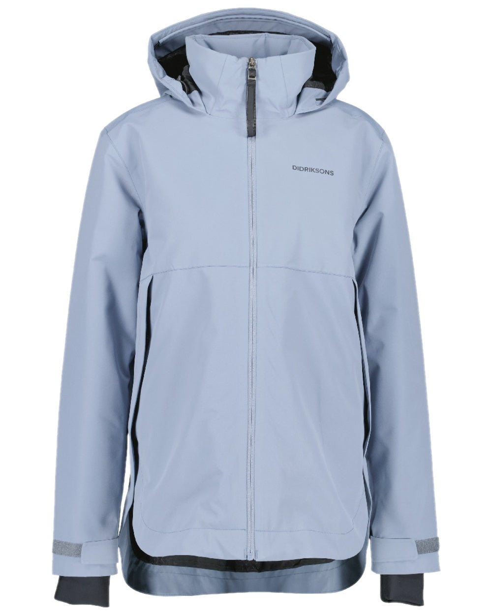 Glacial Blue Coloured Didriksons Jennie Womens Jacket on white background  