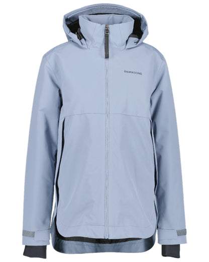 Glacial Blue Coloured Didriksons Jennie Womens Jacket on white background  