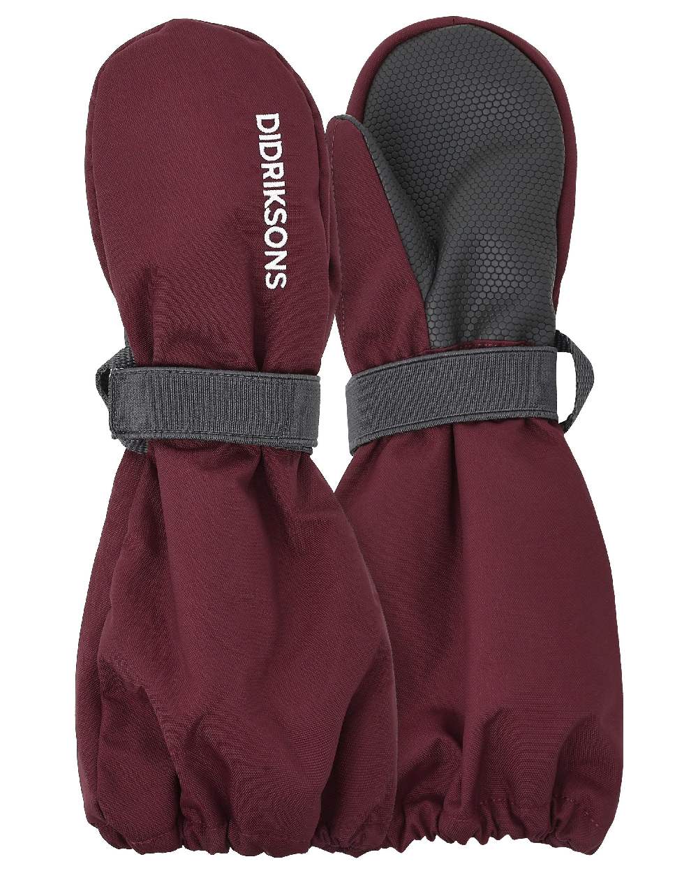 Anemon Red coloured Didriksons Kids Biggles Mittens 7 on white background 