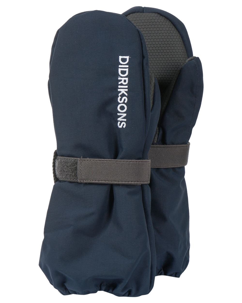 Navy coloured Didriksons Kids Biggles Mittens 7 on white background 