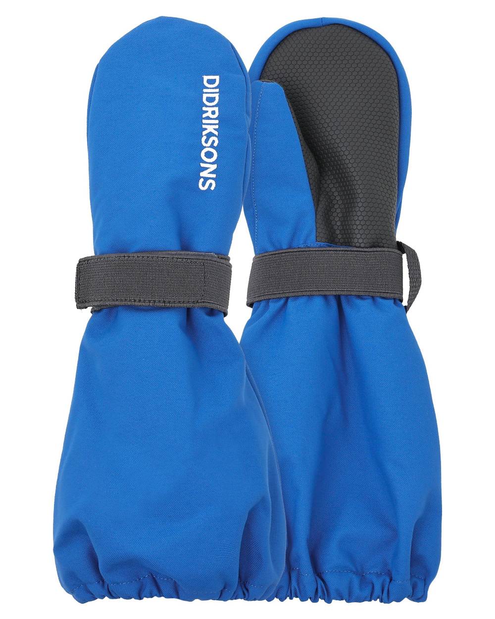 Sapphire Blue coloured Didriksons Kids Biggles Mittens 7 on white background 