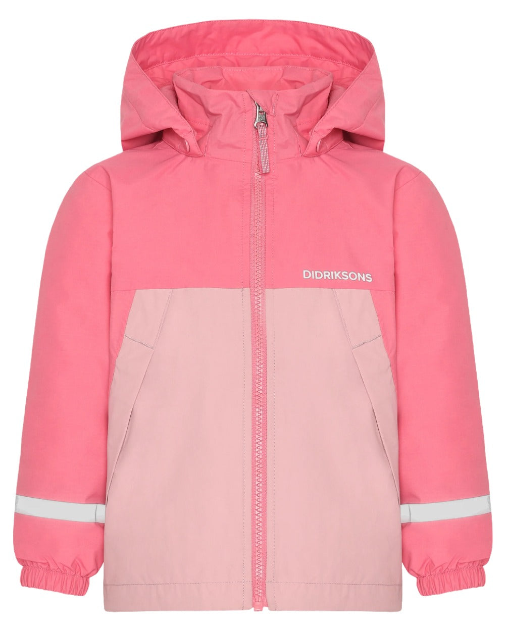 Dusty Azalea coloured Didriksons Childrens Bladet Jacket on white background 